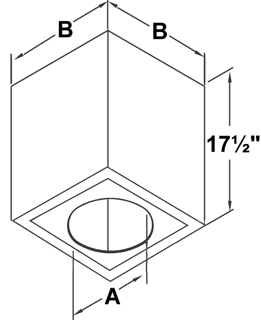 TLCCSS - Cathedral Ceiling Support Box - dimensional drawing